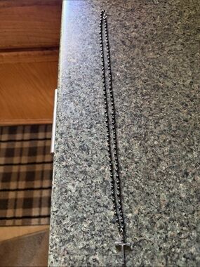 BKE Black Beaded Necklace with Cross Charm